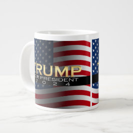 Caneca De Café Grande Patriótico Dourado Trump 2024