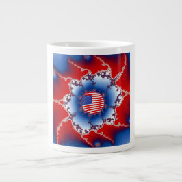 Caneca De Café Grande Patriótico Vermelho Branco e Bandeira Azul America