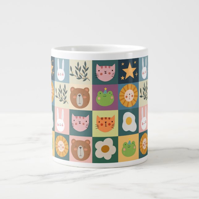 Caneca De Café Grande Patrocínio para Animais de Gato Cinto (Frente)