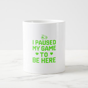 Caneca De Café Grande Pausei Meu Jogo Arte Neon Pixel