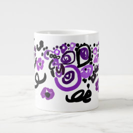 Caneca De Café Grande Pavão Roxo Selvagem