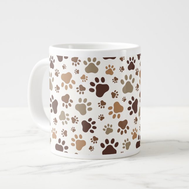 Caneca De Café Grande Paw Prints Mug (Frente Esquerda)