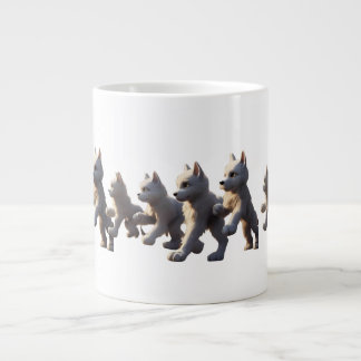 Caneca De Café Grande Paw Prints Walking Around Mug Base Design
