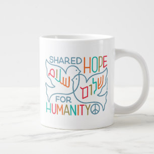 Caneca De Café Grande Paz Esperança compartilhada pela Humanidade