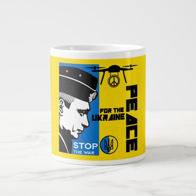 Caneca De Café Grande Paz Para A Ucrânia (Frente)
