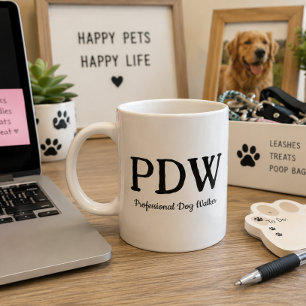 Caneca De Café Grande “PDW Passador Profissional de Cães” Presente Diver