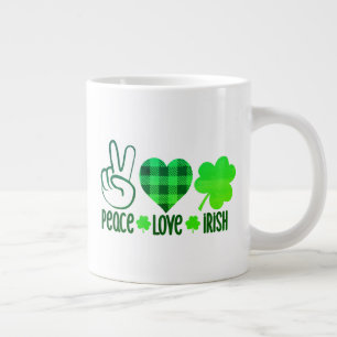 Caneca De Café Grande Peace Love Irish-60682