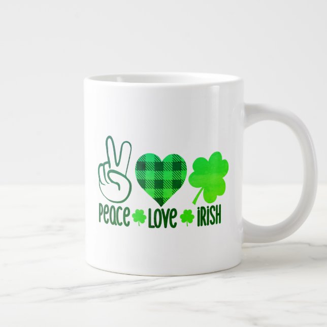 Caneca De Café Grande Peace Love Irish-60682 (Direita)