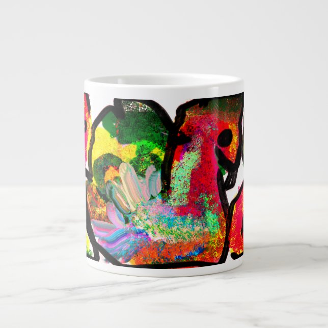 Caneca De Café Grande Peacock primavera art (Frente)