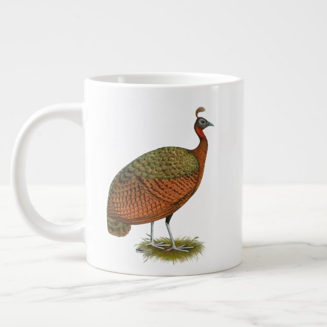 Caneca De Café Grande Peafowl do Congo (Esquerda)