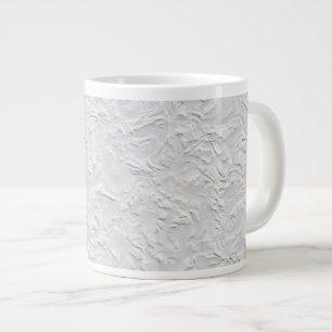 Caneca De Café Grande Pedra Branca Texturizada, Arte Monocromática Abstr