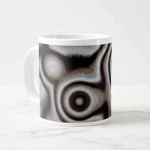 Caneca De Café Grande Pedra de jaspe preta e branca