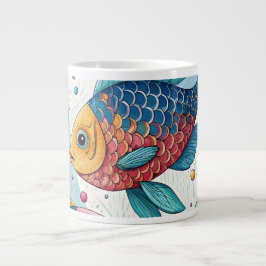 Caneca De Café Grande Peixe-arco-íris submarino