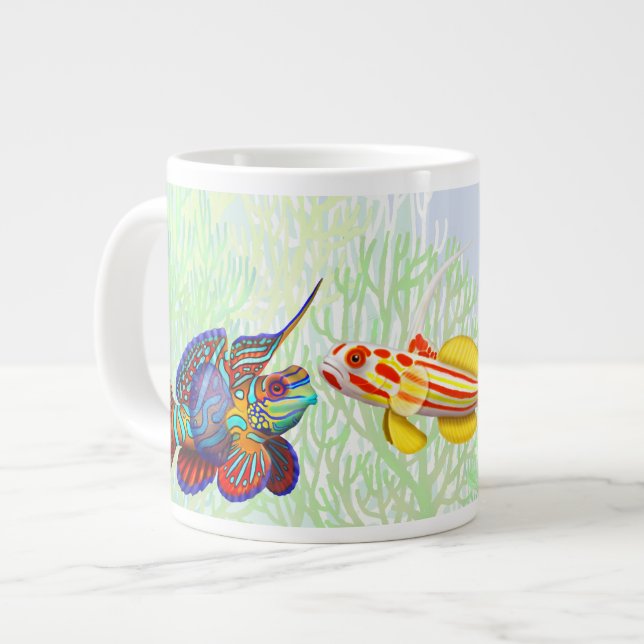 Caneca De Café Grande Peixe Jumbo Mug De Chifre De Águas De Sal (Frente Esquerda)