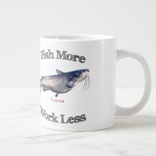 Caneca De Café Grande Peixe Mais Peixe-Peixe Menos Trabalho