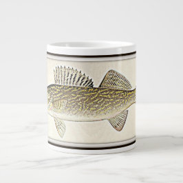 Caneca De Café Grande Peixe Walleye Pike