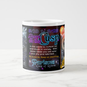 Caneca De Café Grande Peixes Aries zodiac Cusp de Valxart