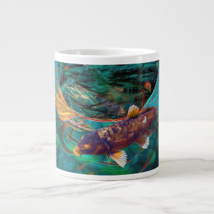 Caneca De Café Grande Peixes Koi NADANDO EM PAZ #2