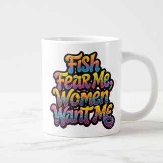 Caneca De Café Grande Peixes Me Temem Mulheres Me Querem Presente Divert