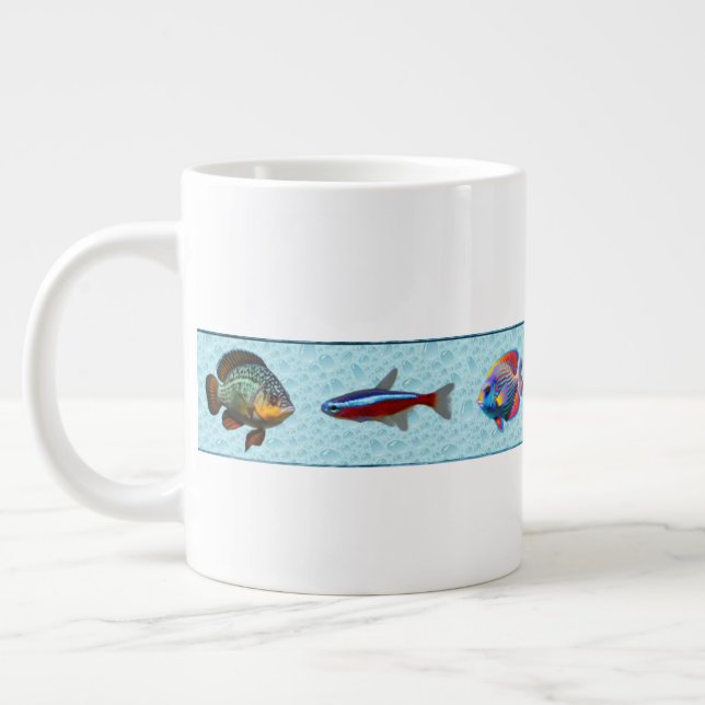 Caneca De Café Grande Peixes Tropicais (Coleção Bridget) (Esquerda)