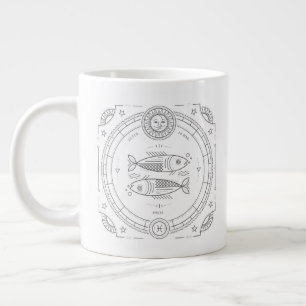 Caneca De Café Grande Peixes Zodíaco Custom BirthdayMug