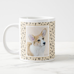 Caneca De Café Grande Pembroke Welsh Corgi - Pintura Original para Cacho