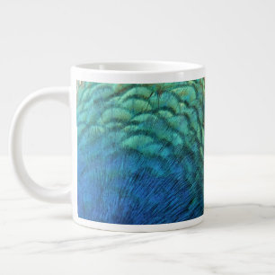 Caneca De Café Grande Penas de Peacock I Abstrato