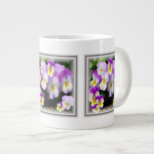 Caneca De Café Grande Pensamentos Adoráveis ~ Pansy Jumbo Mug
