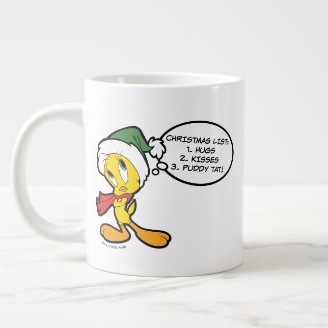 Caneca De Café Grande Pensamentos de Natal TWEETY™ (Esquerda)