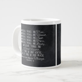 Caneca De Café Grande Pensem nessas coisas, Escritura de Bíblias Cristã