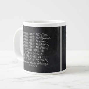 Caneca De Café Grande Pensem nessas coisas, Escritura de Bíblias Cristã