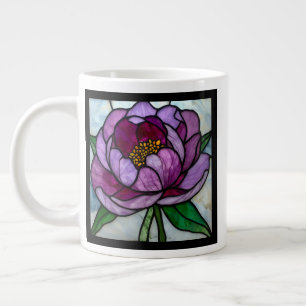 Caneca De Café Grande Peônia Roxa Manchada