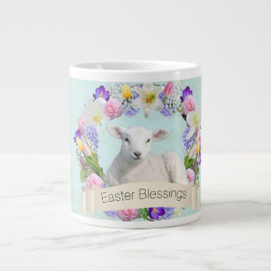 Caneca De Café Grande Pequena Páscoa de cordeiro Jumbo Mug