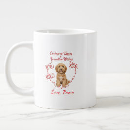 Caneca De Café Grande Personalised Cockapoo Kisses Valentine Wishes