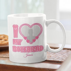 Caneca De Café Grande Personalizado Eu Amo Meu Namorado - Adicionar Foto