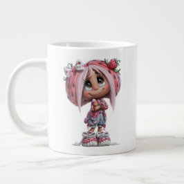 Caneca De Café Grande Personalizado Morango Sassy Harajuku