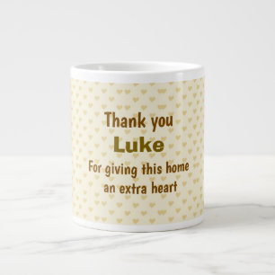 Caneca De Café Grande Personalizado Obrigado design de coração