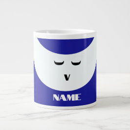 Caneca De Café Grande Personalizar a face branca azul