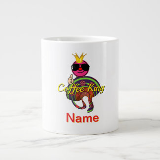 Caneca De Café Grande Personalizar Adicionar Nome Café Rei Branco 