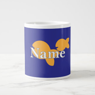 Caneca De Café Grande Personalizar Azul de Peixe