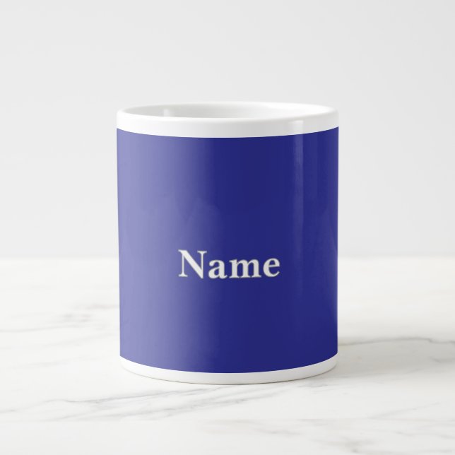 Caneca De Café Grande Personalizar Azul Profundo (Frente)