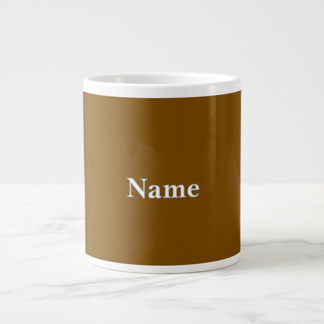 Caneca De Café Grande Personalizar marrom rico (Frente)