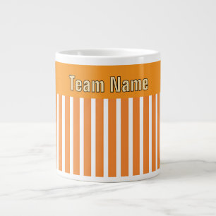 Caneca De Café Grande Personalizar o NOME DA EQUIPE - Listras Brancas La