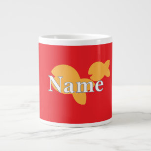 Caneca De Café Grande Personalizar Peixe Vermelho