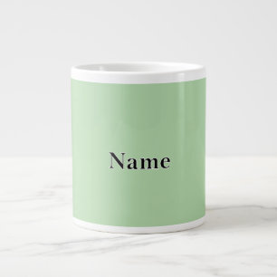 Caneca De Café Grande Personalizar verde pálido com nome