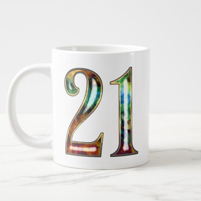 Caneca De Café Grande Personalizável 21 & Segurando (Esquerda)