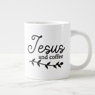 Caneca De Café Grande Personalize o café Mug Jesus e Café