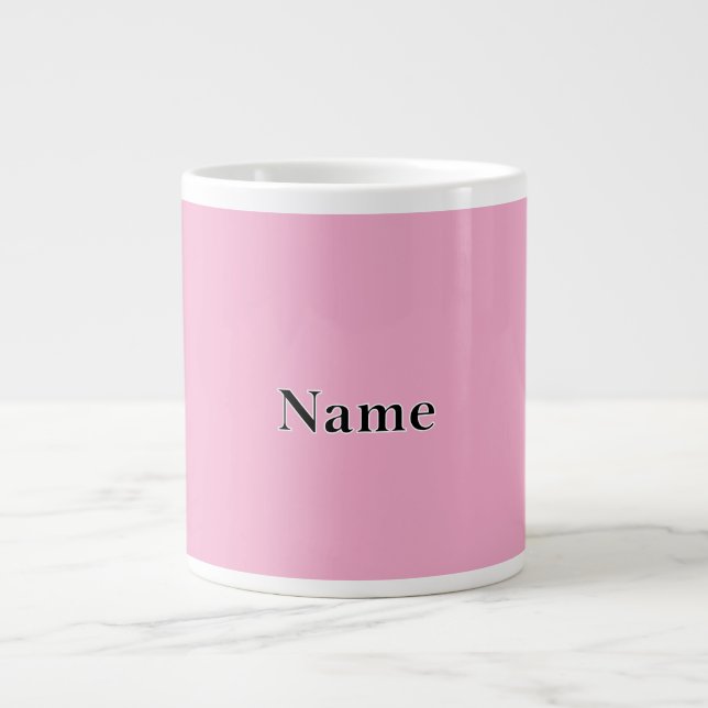 Caneca De Café Grande Personalize o rosa do Precioso com o nome (Frente)