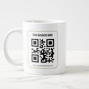 Caneca De Café Grande Personalize Seu Modelo de Nome de Negócio de Códig