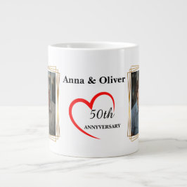 Caneca De Café Grande Personalized 50th Anniversary Photo Mug